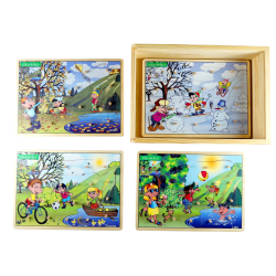 Komplet układanek 4 pory roku