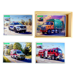 Komplet układanek pojazdy